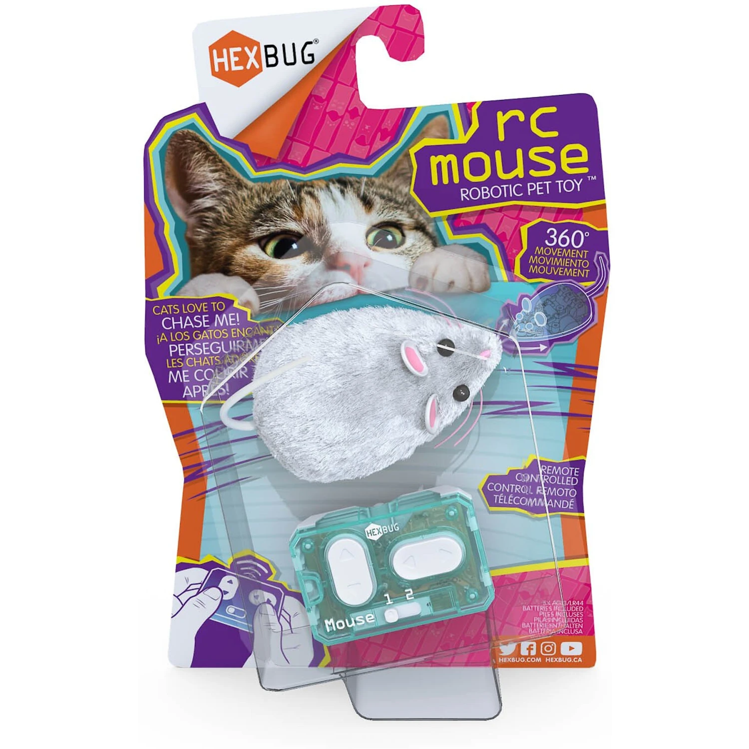 Hexbug Remote Control Mouse Cat Toy, Color Varies 1 Hexbug Remote Control Mouse Cat Toy, Color Varies
