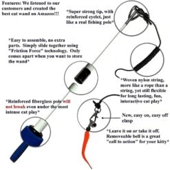 Pet Fit For Life 5 Piece Squiggly Worm Wand Cat Toy -Kong Sales 140078 PT7. AC SS1800 V1589320920