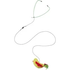 Ethical Pet A-Door-Able Bouncing Bird With Feather Tail Cat Toy With Catnip, Color Varies