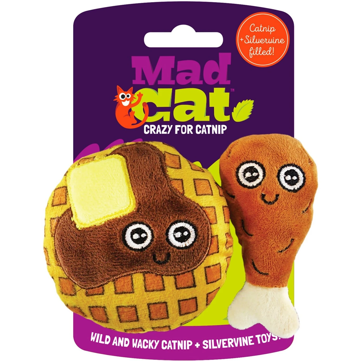 Mad Cat Chicken N' Waffles Catnip & Silvervine Cat Toy 3 Mad Cat Chicken N' Waffles Catnip & Silvervine Cat Toy - Image 3