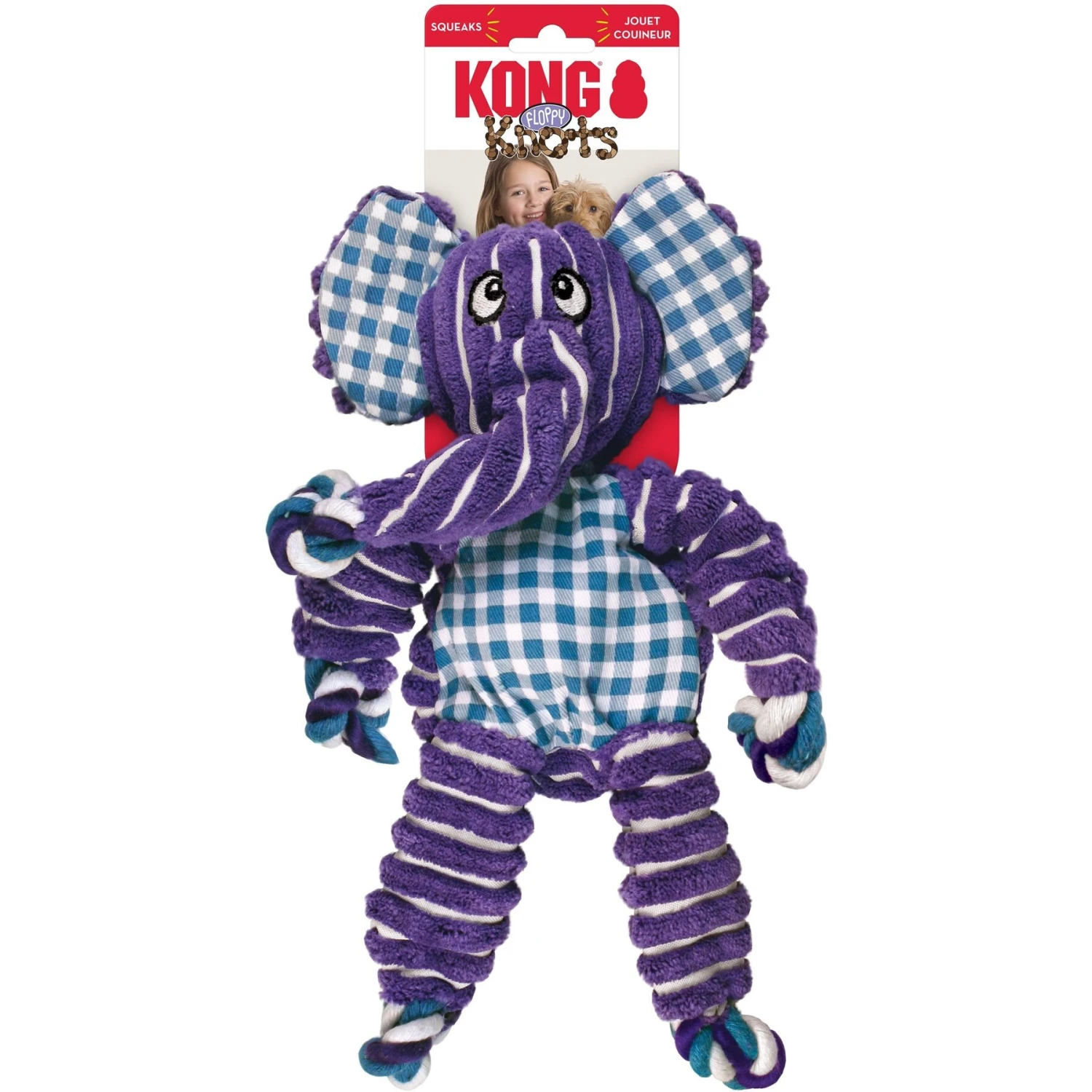KONG Floppy Knots Elephant Dog Toy 4 KONG Floppy Knots Elephant Dog Toy - Image 4