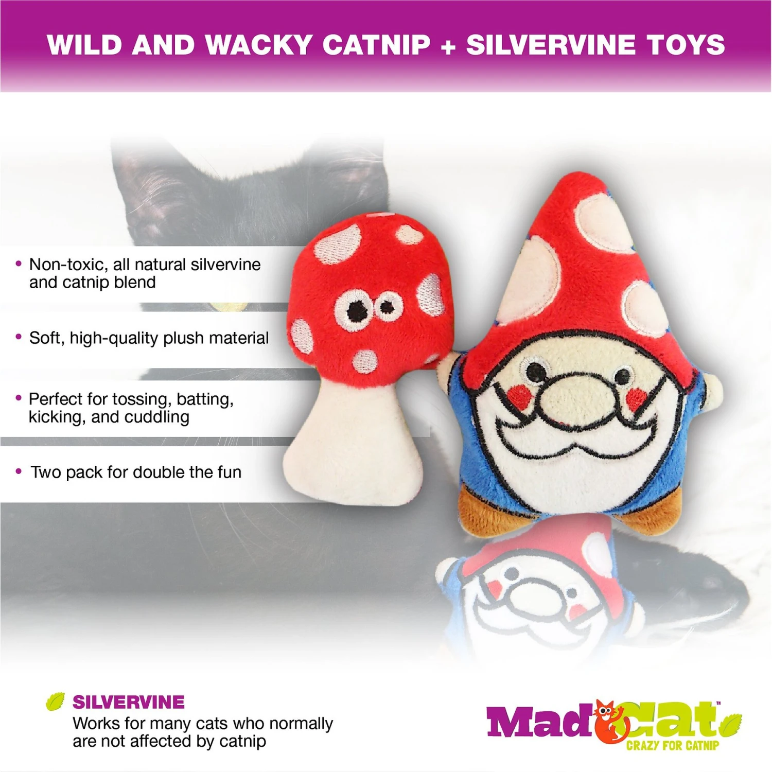 Mad Cat Gnome Sweet Gnome Catnip & Silvervine Cat Toy 3 Mad Cat Gnome Sweet Gnome Catnip & Silvervine Cat Toy - Image 3