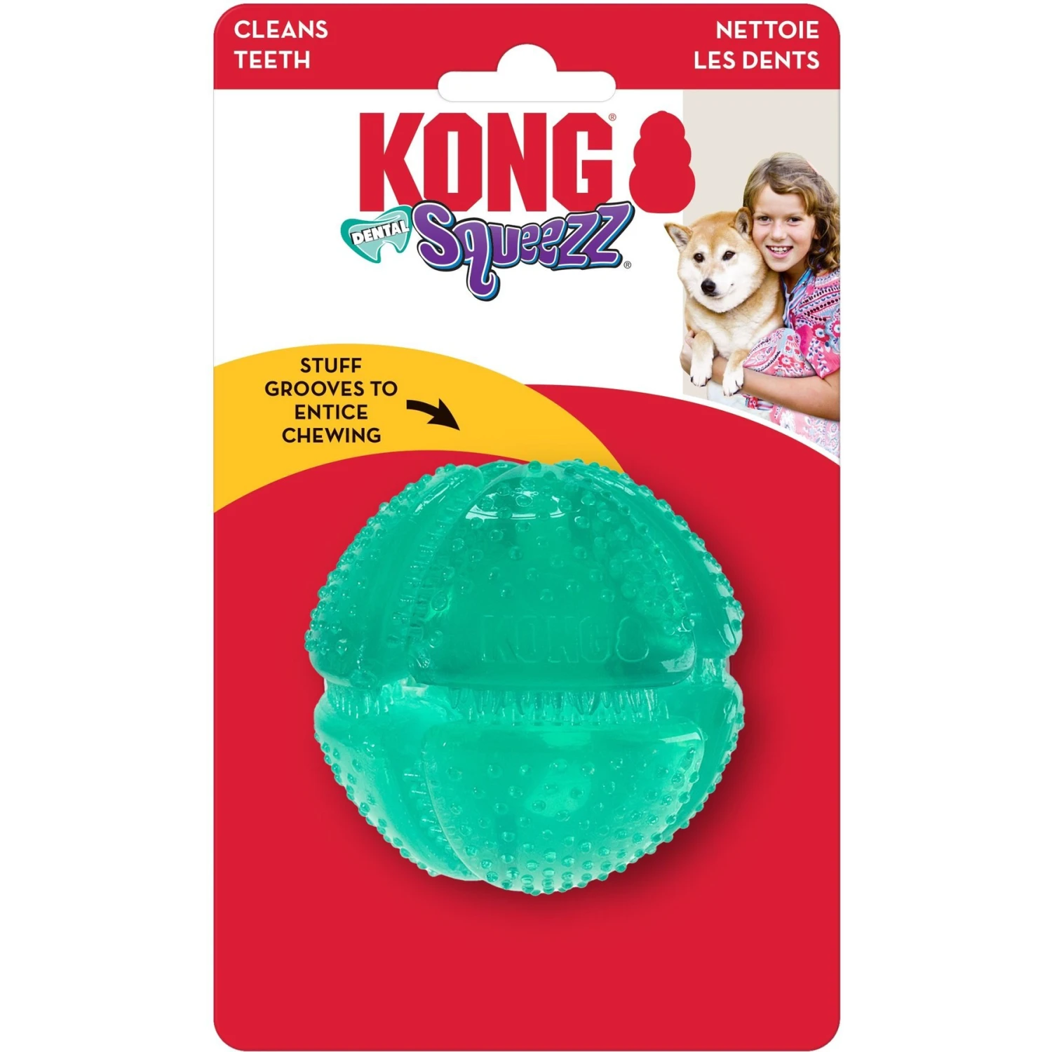 KONG Squeezz Dental Ball Dog Toy 4 KONG Squeezz Dental Ball Dog Toy - Image 4