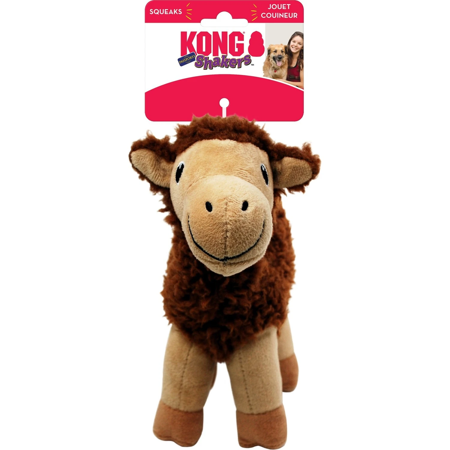KONG Shakers Passports Camel Squeaky Plush Dog Toy, Medium 4 KONG Shakers Passports Camel Squeaky Plush Dog Toy, Medium - Image 4