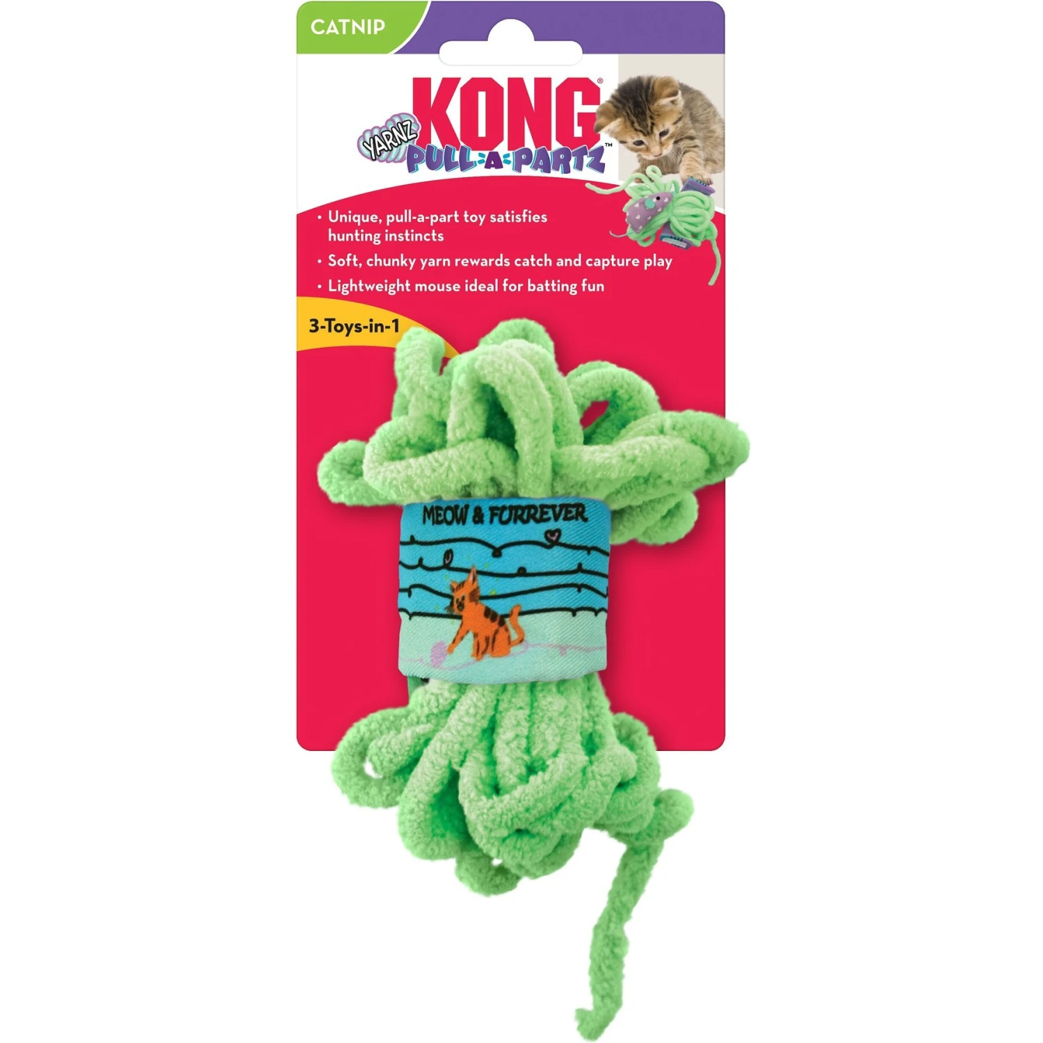 KONG Pull-A-Partz Yarnz Assorted Plush Cat Toy With Catnip 2 KONG Pull-A-Partz Yarnz Assorted Plush Cat Toy With Catnip - Image 2