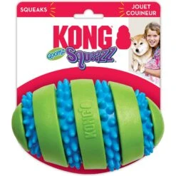 KONG Squeezz Goomz Football Squeaky Plush Dog Toy -Kong Sales 263001 PT3. AC SS1800 V1611090946