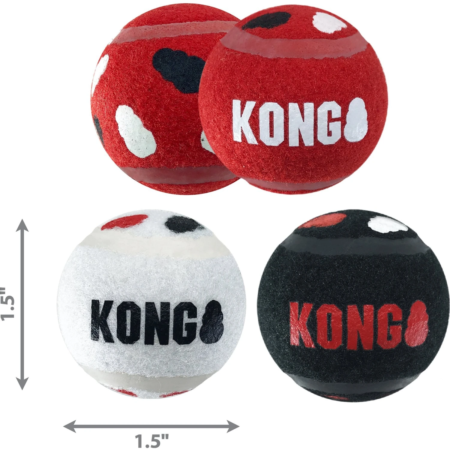 KONG Signature Sport Balls Dog Toy, Red 2 KONG Signature Sport Balls Dog Toy, Red - Image 2
