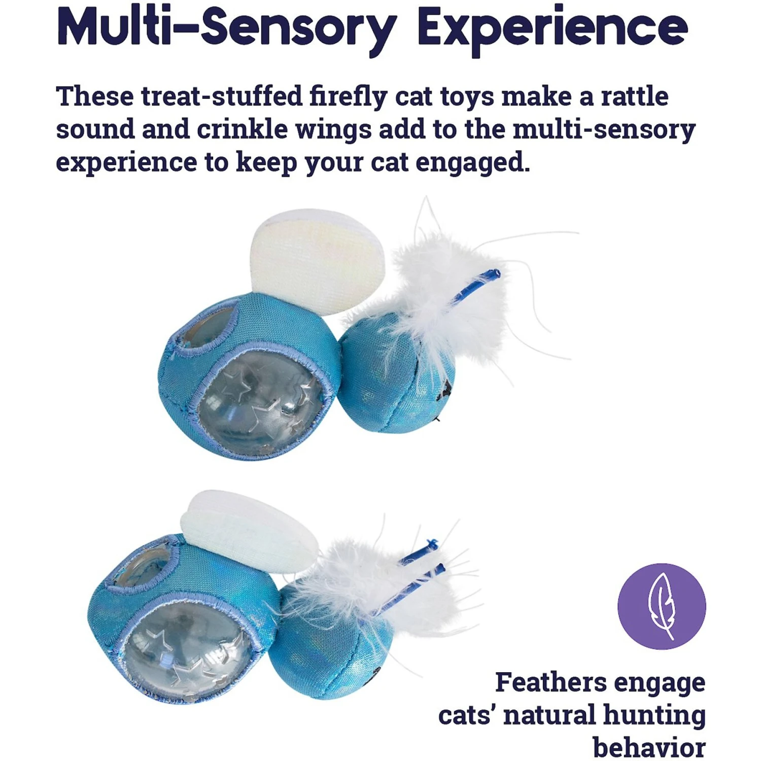 Catstages Firefly Treat Stuffer Cat Toy, 2 Count 4 Catstages Firefly Treat Stuffer Cat Toy, 2 Count - Image 4