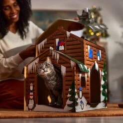 Frisco Holiday Log Cabin Cardboard Cat House -Kong Sales 287287 PT3. AC SS1800 V1695043546