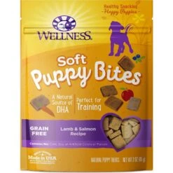KONG Puppy Flyer Dog Toy, Color Varies & Wellness Soft Puppy Bites Lamb & Salmon Recipe Grain-Free Natural Dog Treats -Kong Sales 298190 PT5. AC SS1800 V1623193942