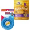 KONG Puppy Tires Dog Toy, Color Varies & Wellness Soft Puppy Bites Lamb & Salmon Recipe Grain-Free Natural Dog Treats