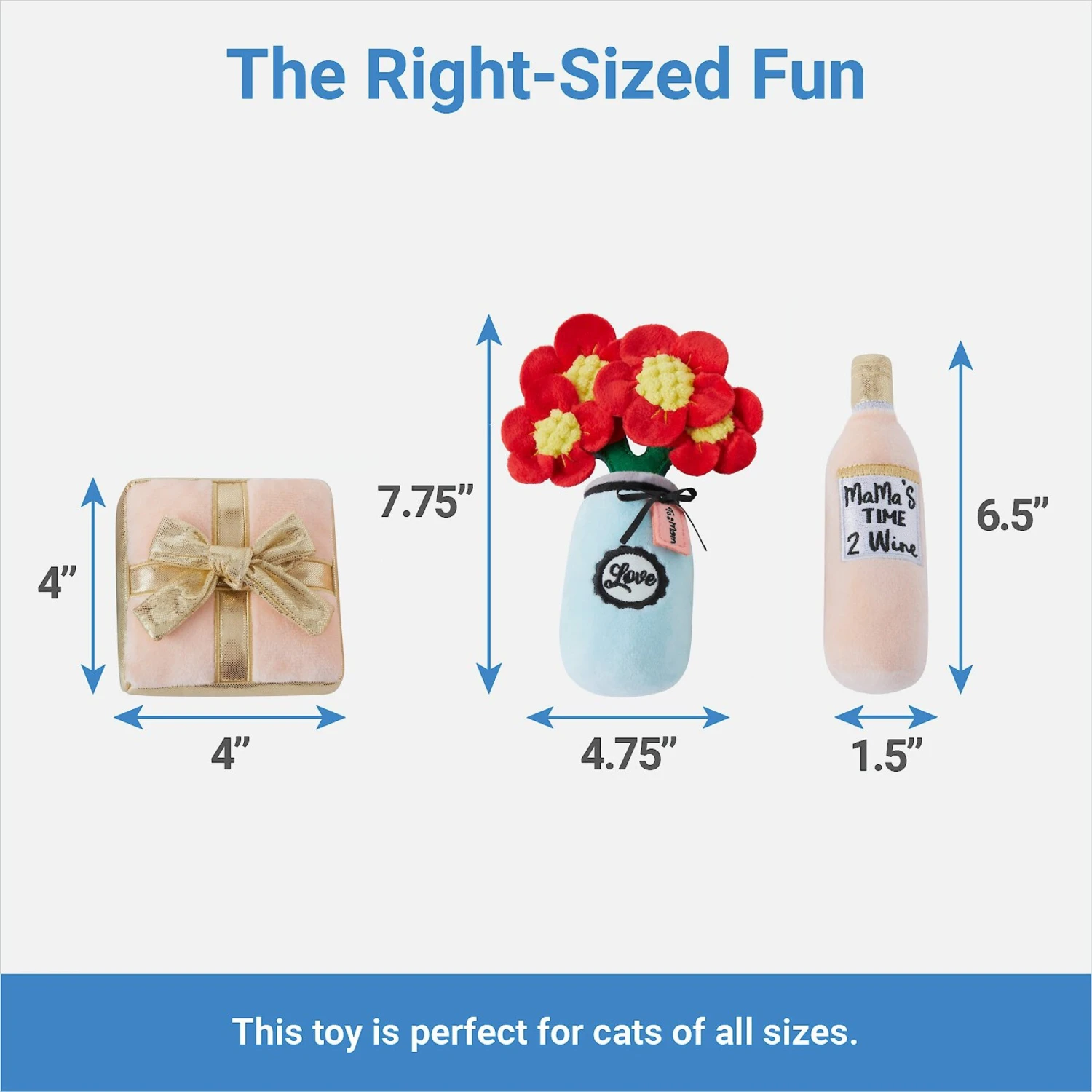 Frisco Mother's Day Gifts Plush Cat Toy With Catnip, 3 Count 2 Frisco Mother's Day Gifts Plush Cat Toy With Catnip, 3 Count - Image 2