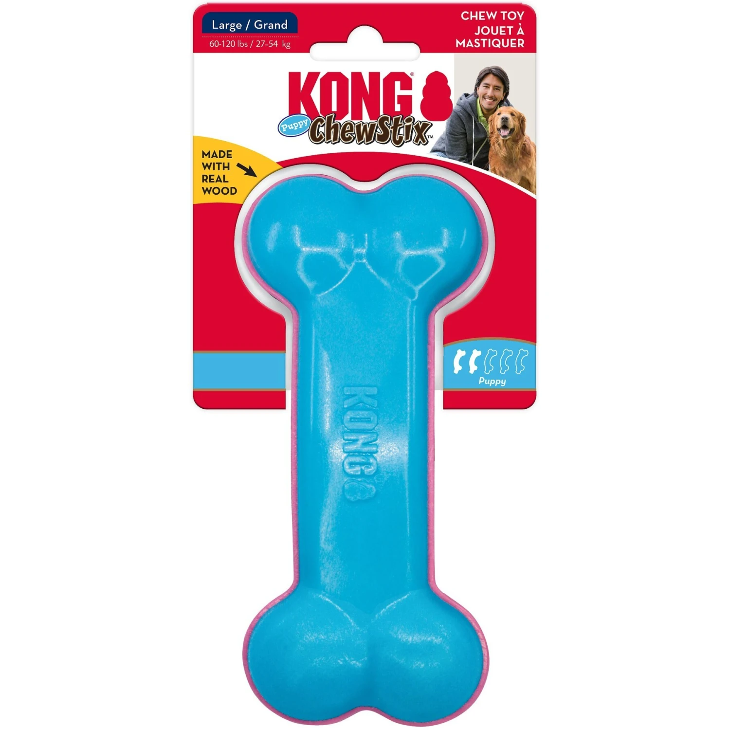 KONG ChewStix Puppy Curve Bone, Pink/Blue 4 KONG ChewStix Puppy Curve Bone, Pink/Blue - Image 4