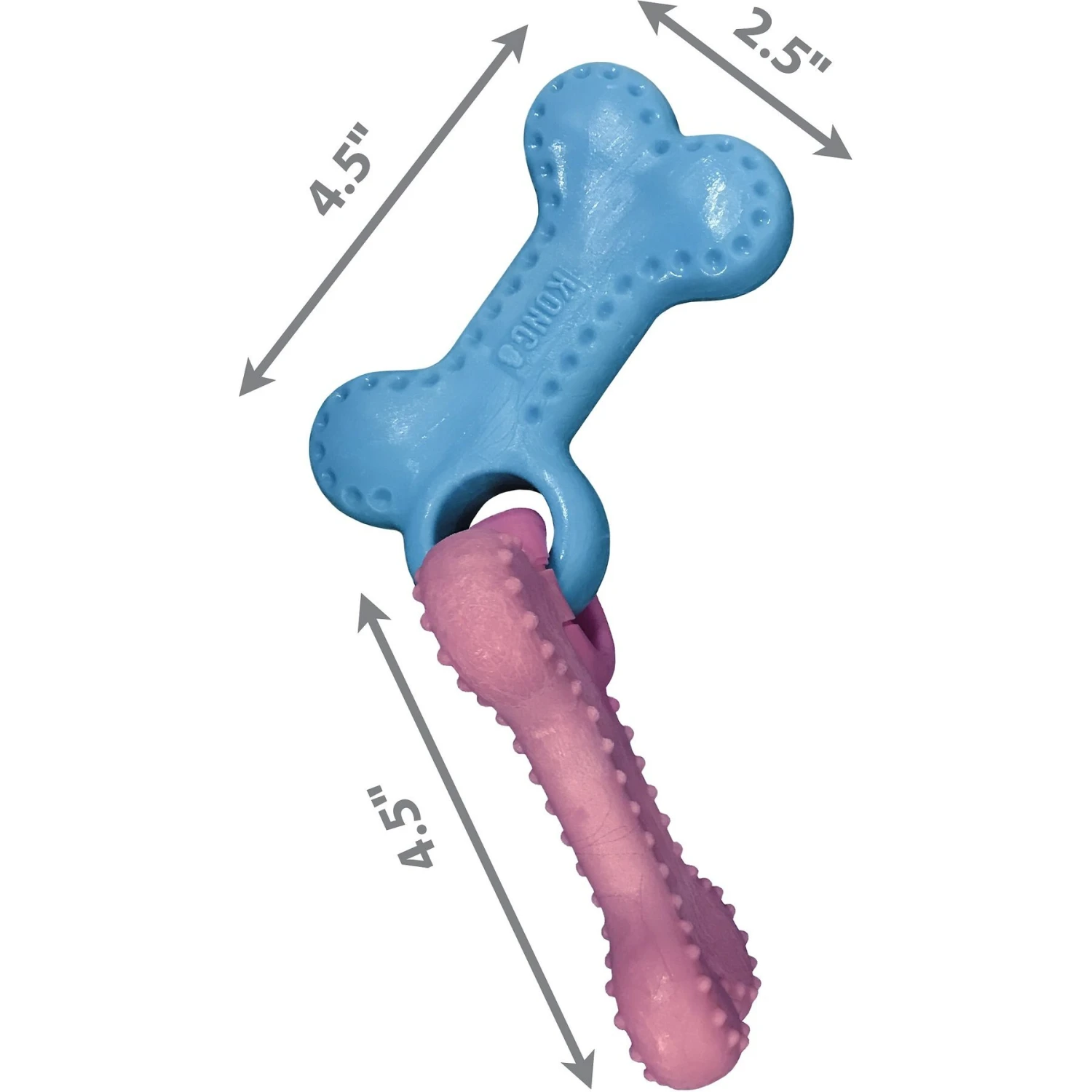 KONG ChewStix Puppy Linked Bones, Pink/Blue 2 KONG ChewStix Puppy Linked Bones, Pink/Blue - Image 2