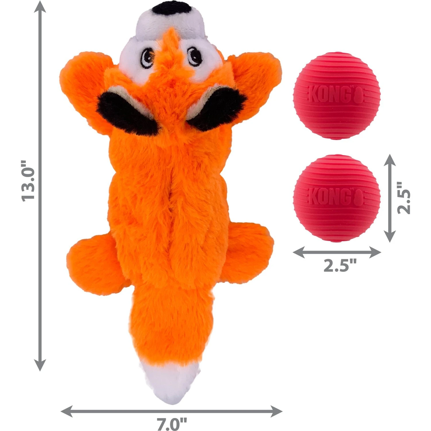 KONG Cozie Pocketz Fox Dog Toy, Orange 2 KONG Cozie Pocketz Fox Dog Toy, Orange - Image 2
