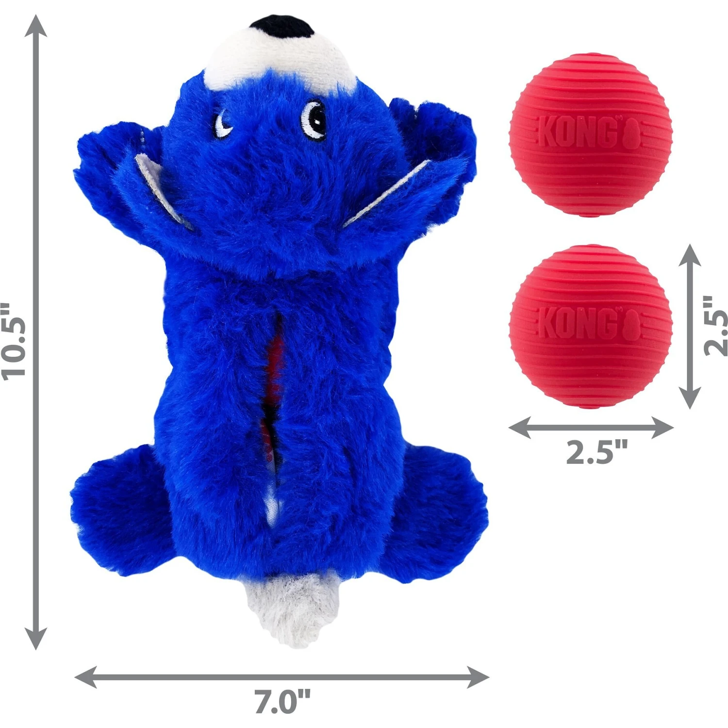 KONG Cozie Pocketz Bear Dog Toy, Grey 2 KONG Cozie Pocketz Bear Dog Toy, Grey - Image 2