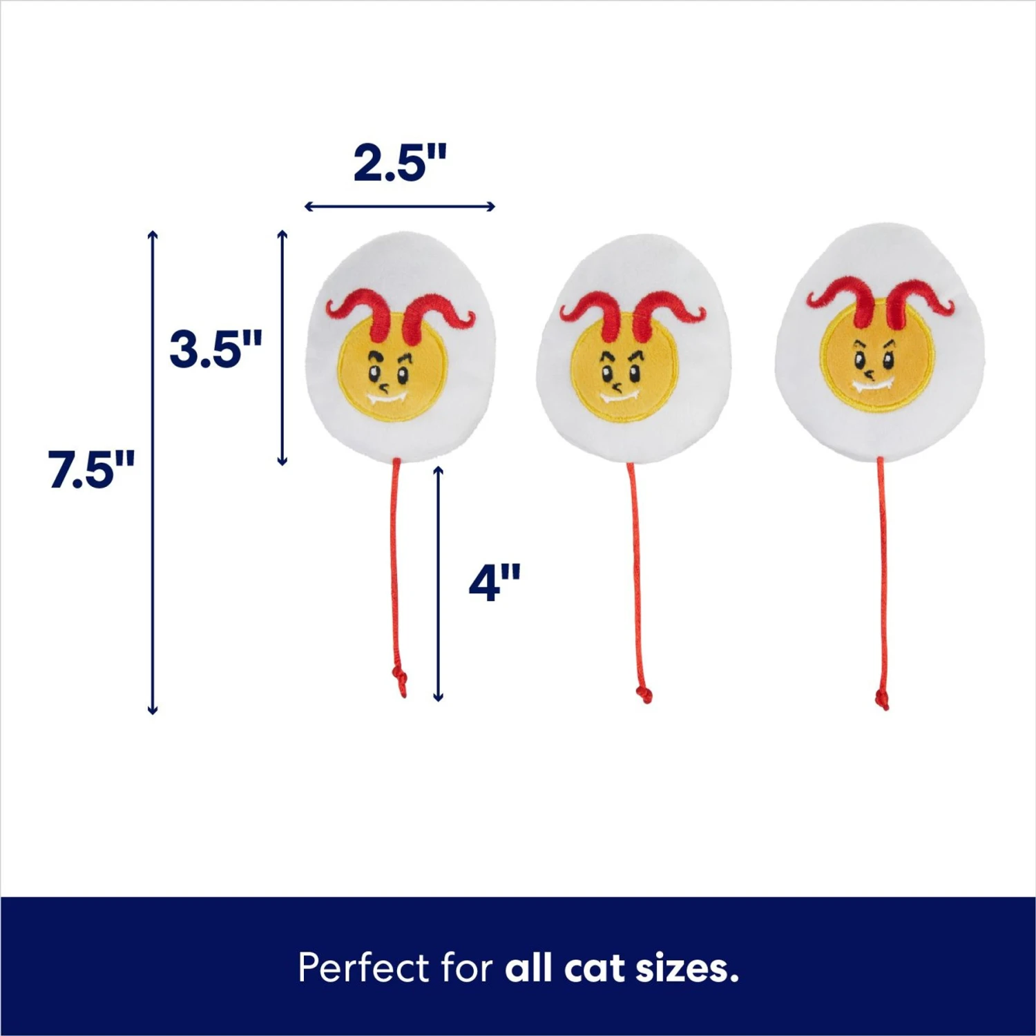 Frisco Halloween Haunted Deviled Eggs Plush Cat Toy With Catnip 2 Frisco Halloween Haunted Deviled Eggs Plush Cat Toy With Catnip - Image 2