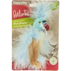 Petlinks Blue Beauty Lush Plush Catnip & Silvervine Bird & Feather Cat Toy, Blue, Small