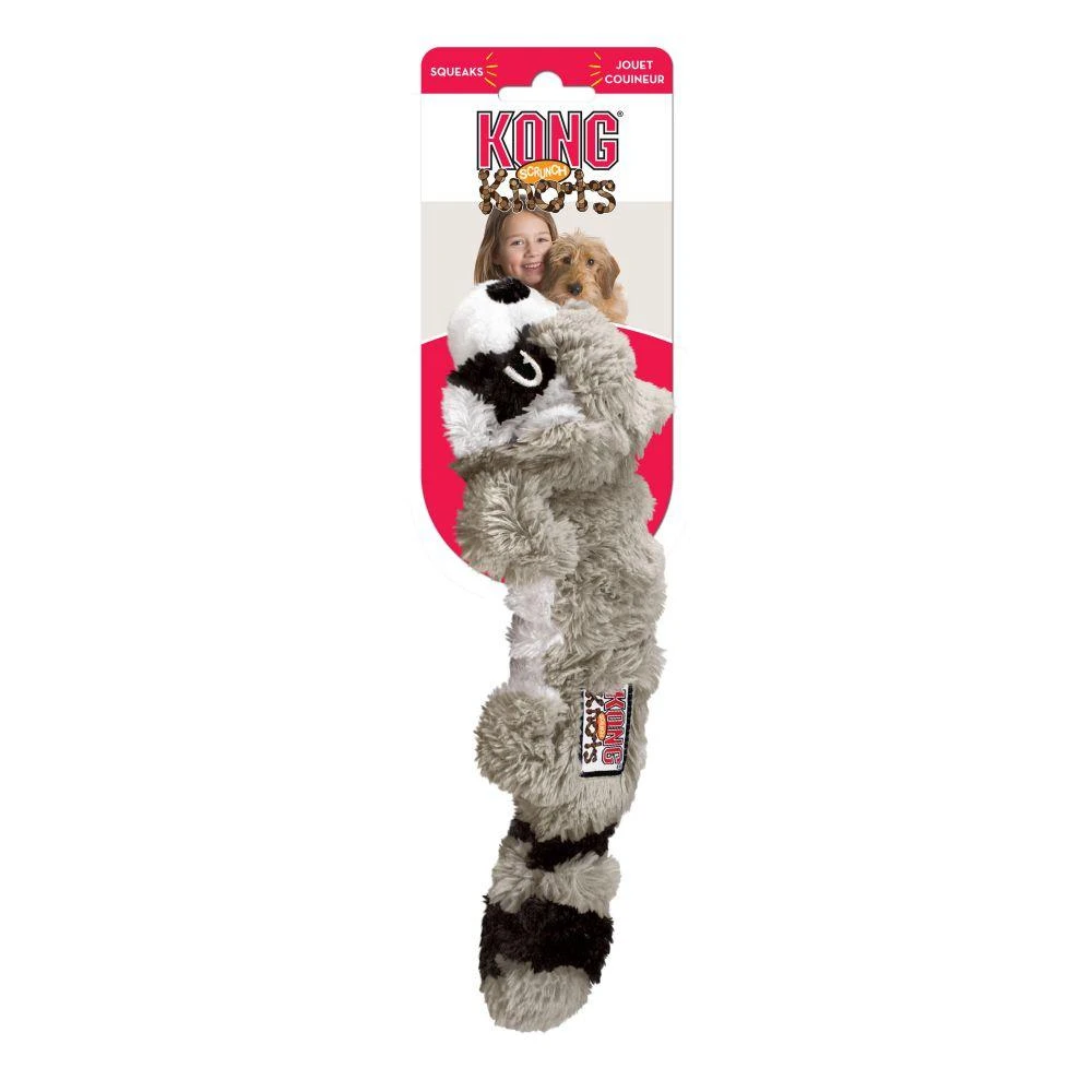 KONG Scrunch Knots Raccoon Dog Toy 2 KONG Scrunch Knots Raccoon Dog Toy - Image 2