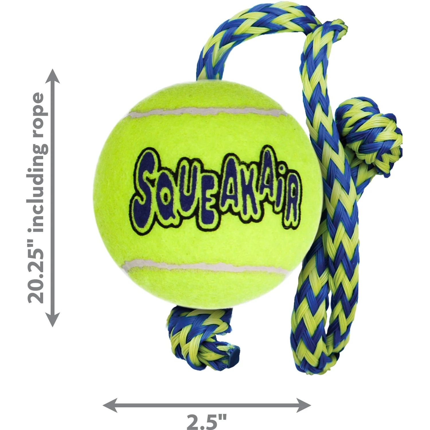 KONG AirDog Squeakair Ball With Rope Dog Toy 2 KONG AirDog Squeakair Ball With Rope Dog Toy - Image 2