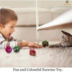 SunGrow Interactive Colorful Indoor Cat & Ferret Mylar Crinkle Balls & Chase Toy, 2-in, 24 Count -Kong Sales 616582 PT4. AC SS1800 V1672337762