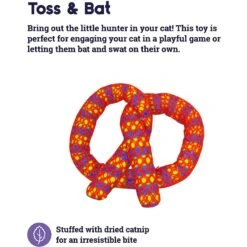 Catstages Plaque Away Pretzel Cat Toy With Catnip, Color Varies -Kong Sales 64689 PT2. AC SS1800 V1631679983