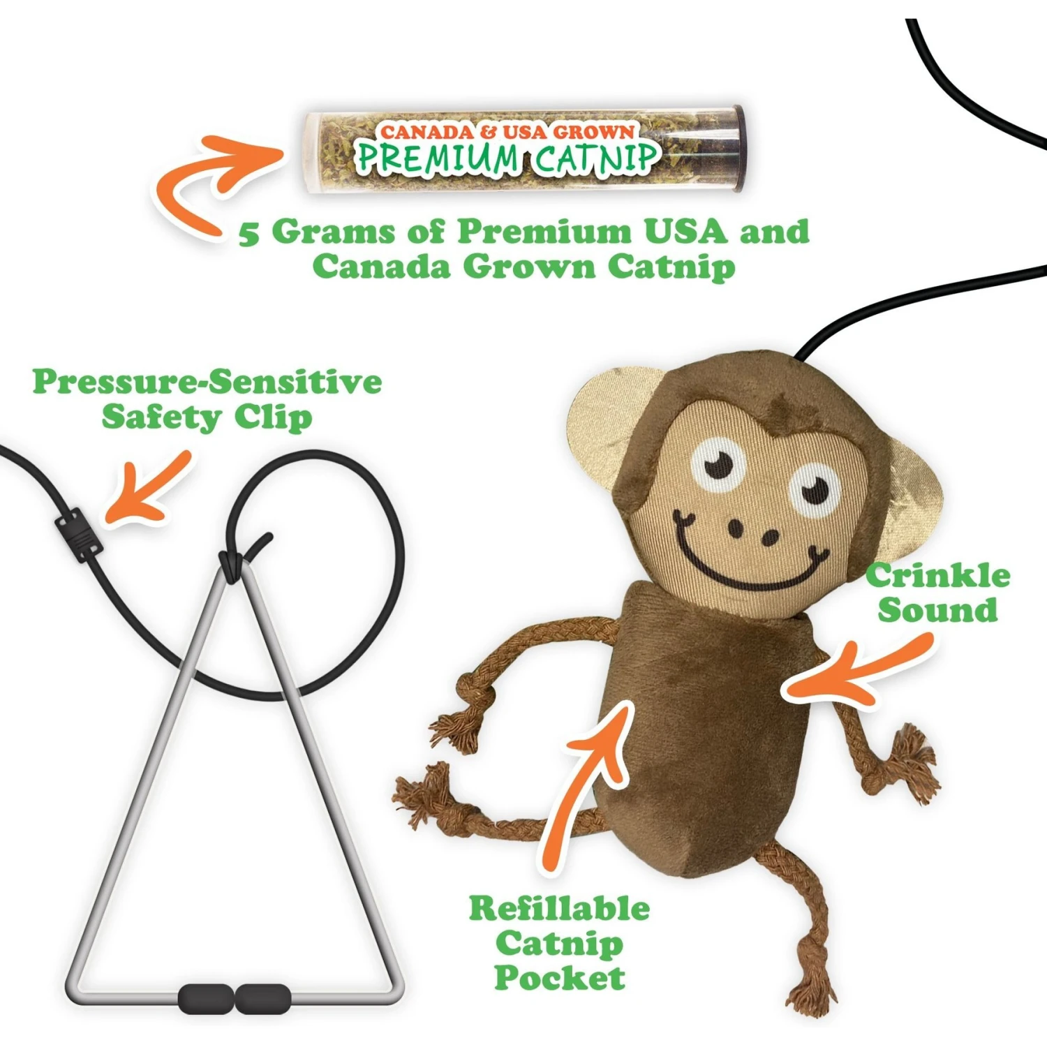 Meowijuana Jump 'n' Jamb Get The Monkey Off Your Back Refillable Swinging Door Jamb Cat Toy 3 Meowijuana Jump 'n' Jamb Get The Monkey Off Your Back Refillable Swinging Door Jamb Cat Toy - Image 3