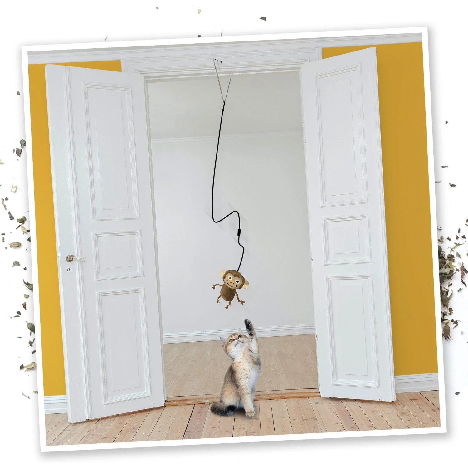 Meowijuana Jump 'n' Jamb Get The Monkey Off Your Back Refillable Swinging Door Jamb Cat Toy 8 Meowijuana Jump 'n' Jamb Get The Monkey Off Your Back Refillable Swinging Door Jamb Cat Toy - Image 8