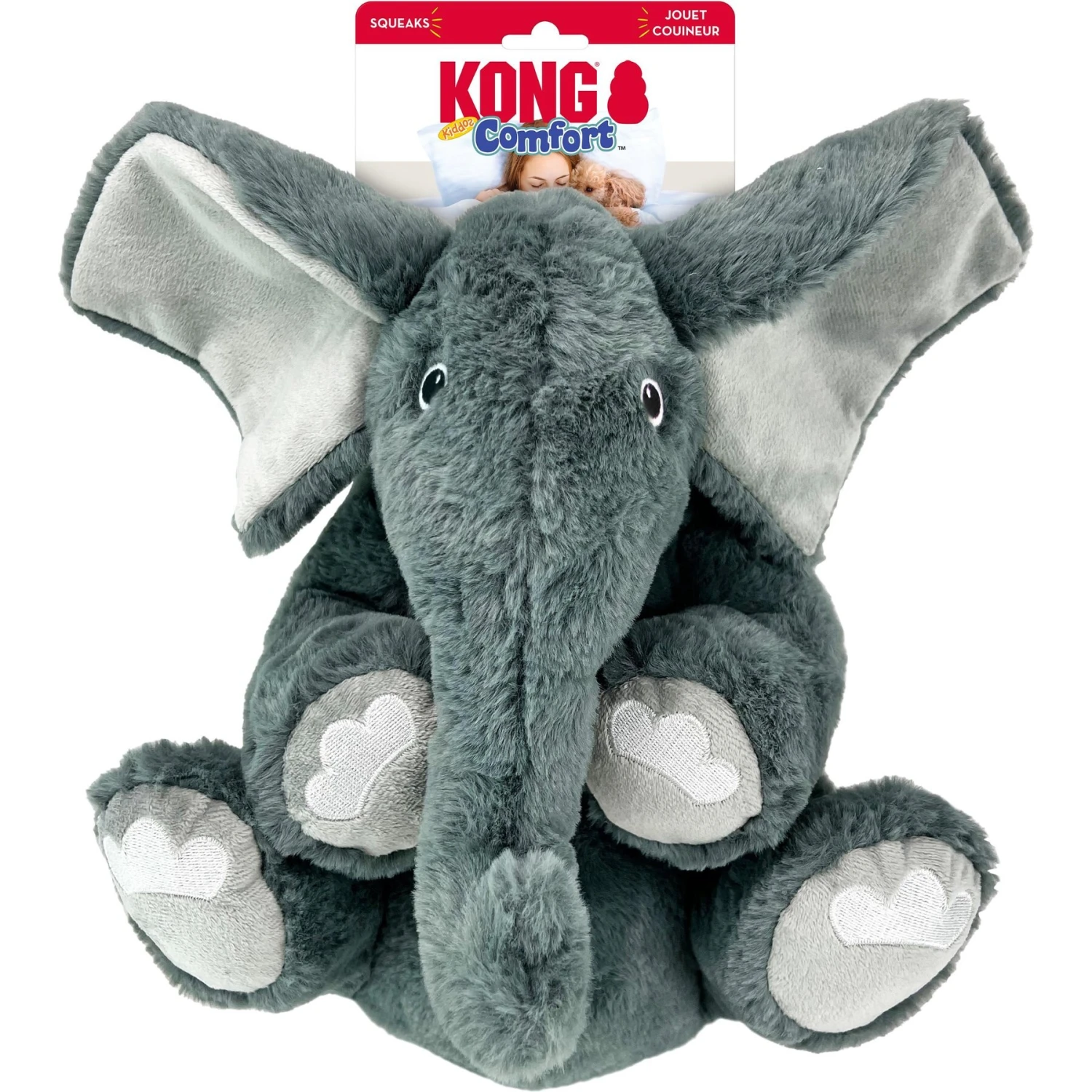 KONG Comfort Kiddos Jumbo Elephant Squeaky Plush Dog Toy 3 KONG Comfort Kiddos Jumbo Elephant Squeaky Plush Dog Toy - Image 3