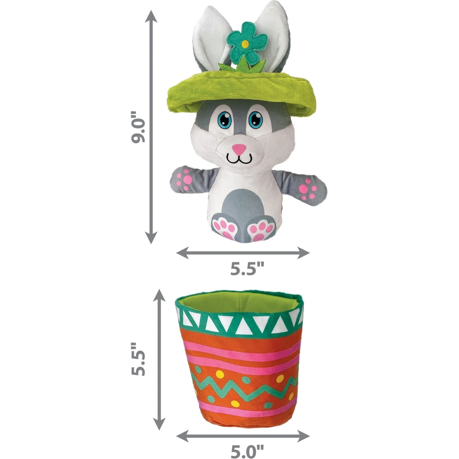 KONG Puzzlements Surprise Flower Pot Squeaky Plush Dog Toy 2 KONG Puzzlements Surprise Flower Pot Squeaky Plush Dog Toy - Image 2