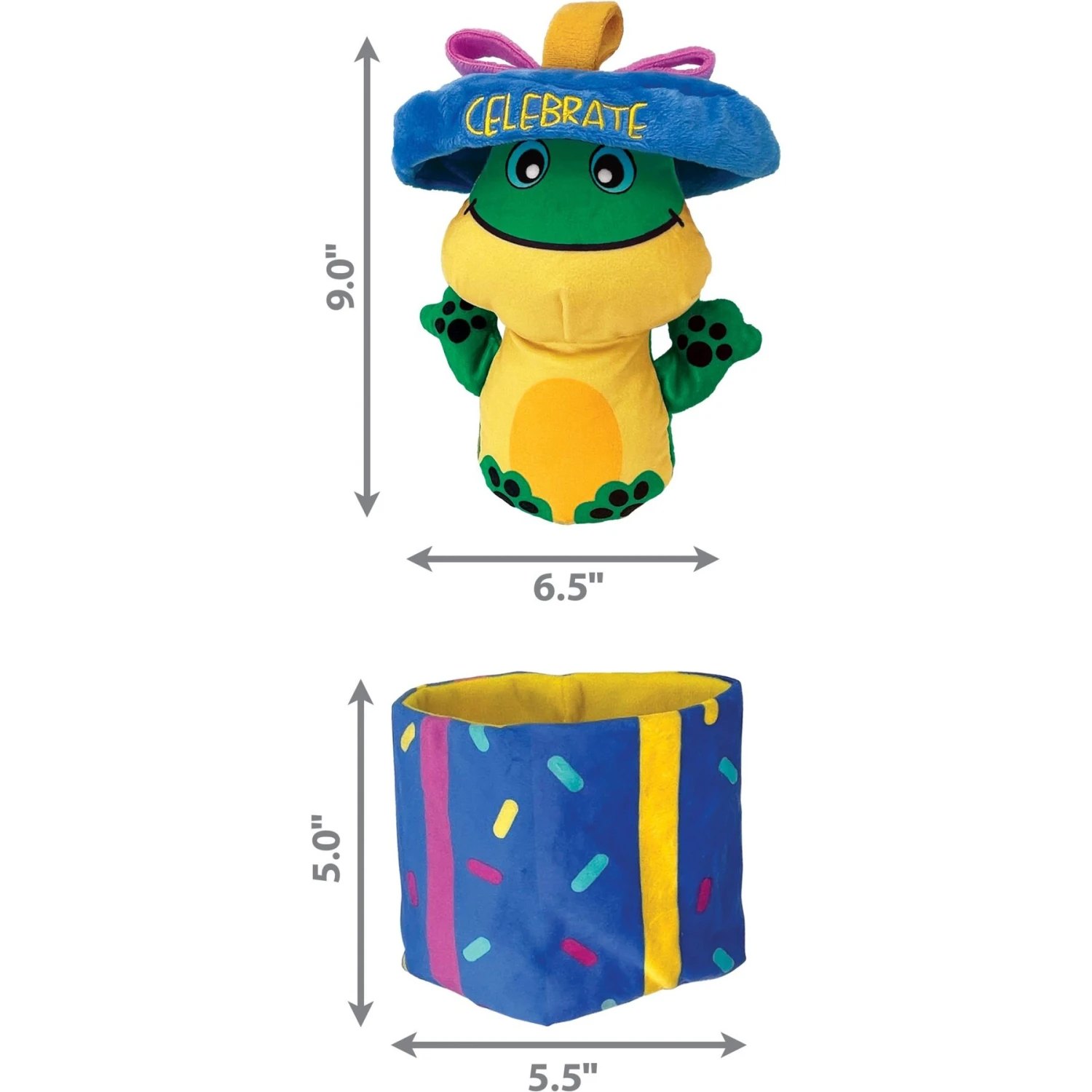 KONG Puzzlements Surprise Present Squeaky Plush Dog Toy 2 KONG Puzzlements Surprise Present Squeaky Plush Dog Toy - Image 2