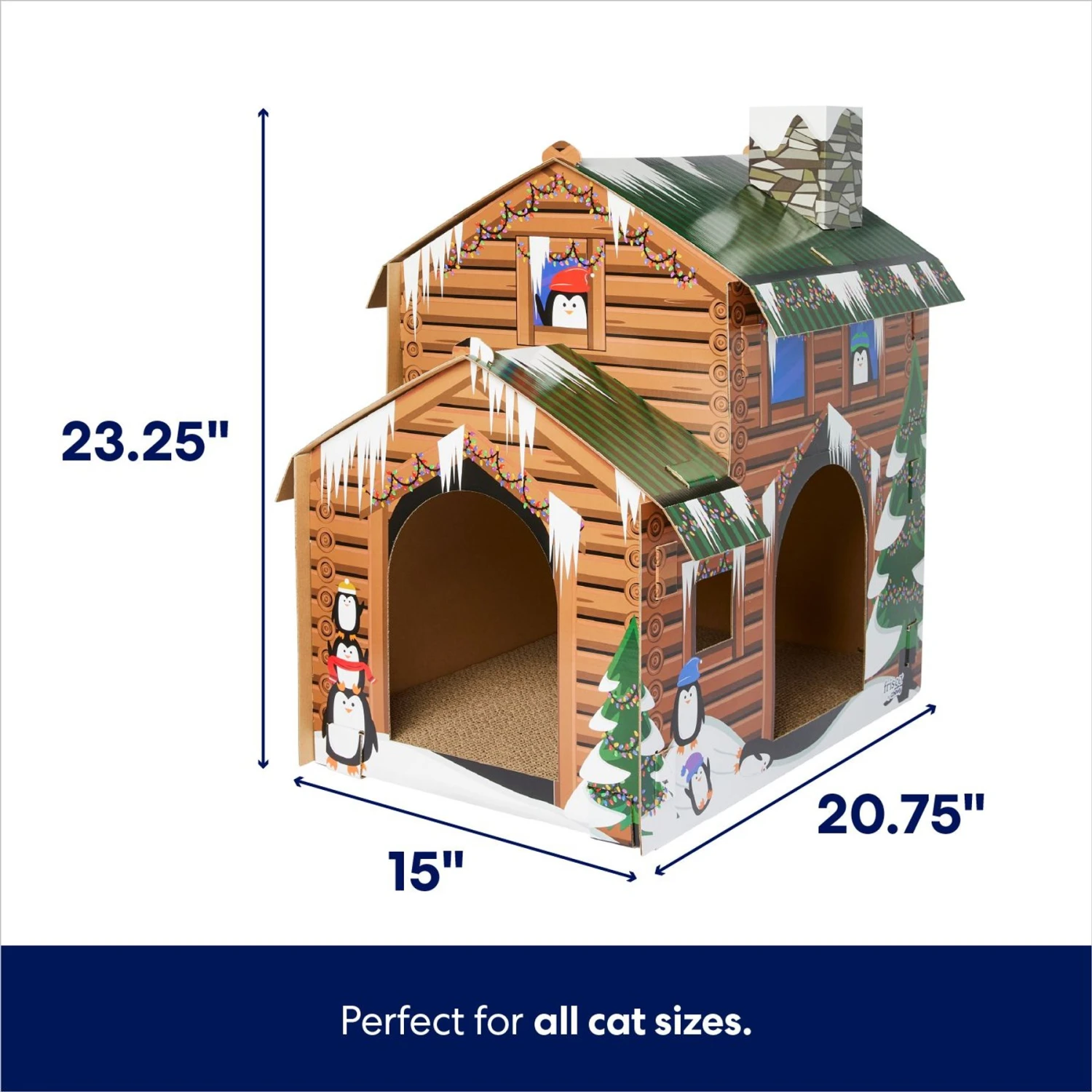 Frisco Holiday Log Cabin Cardboard Cat House & Frisco Holiday Christmas Tree Cardboard Cat House 3 Frisco Holiday Log Cabin Cardboard Cat House & Frisco Holiday Christmas Tree Cardboard Cat House - Image 3